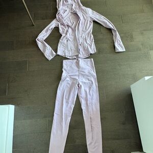 Lilac VShred Zip Up and Leggings Set